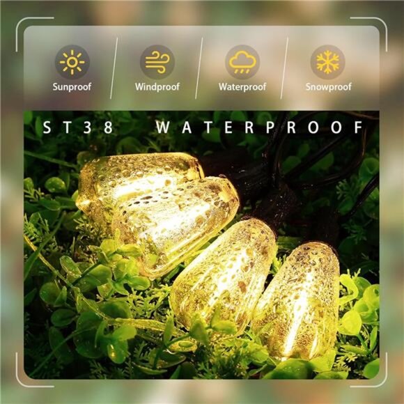 Outdoor String Lights 200FT, Commercial Vintage Patio Lights with 100+4 1W - Picture 2 of 7